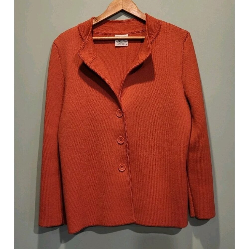 Casaveen Australia Pure New Wool Heavyweight Knit 3 Button Jacket Blazer Sz M